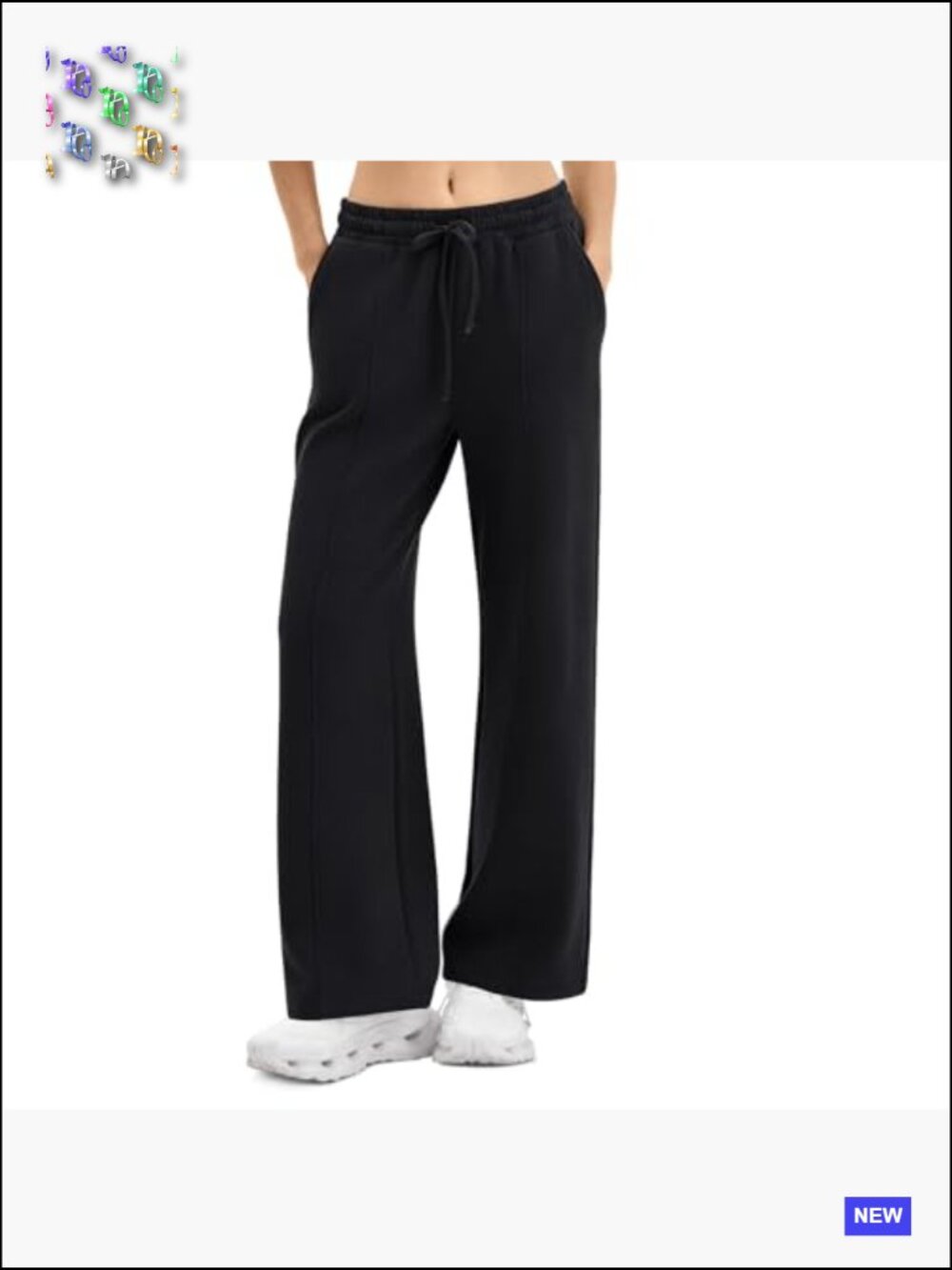 Wide Leg Sweatpants Baggy Pants with Pockets Drawstring Athletic Joggers Y2K - Picture 2 of 7